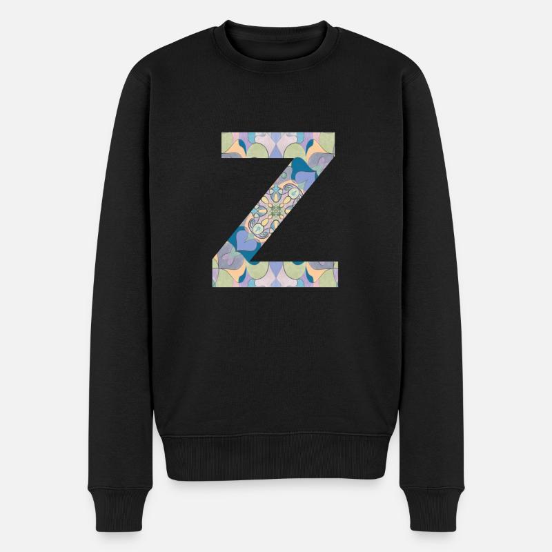 Buchstabe Z im Mandala - Männer Premium Bio Pullover - Schwarz
