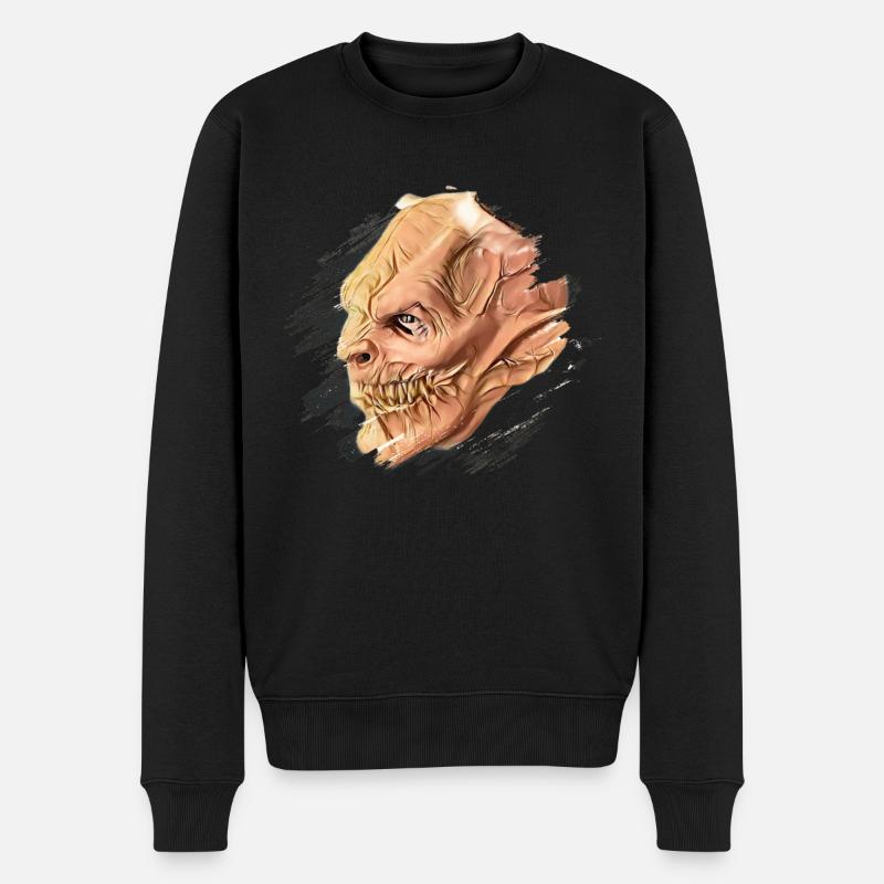 Krampus Percht Teufel 2318 - Männer Premium Bio Pullover - Schwarz