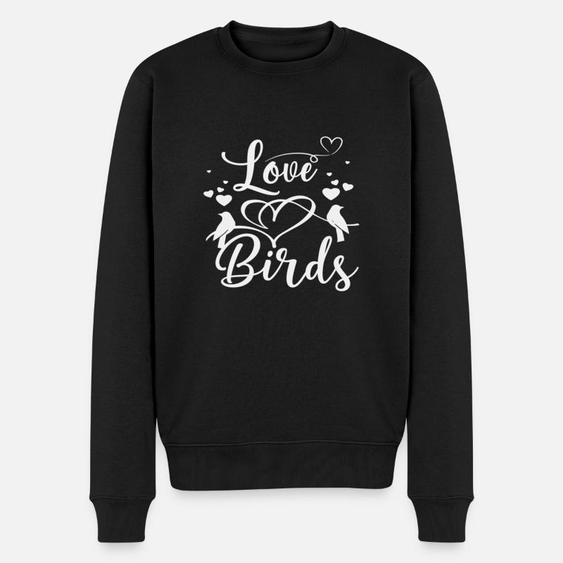Oiseaux d’amour - Pull Premium bio Homme - noir