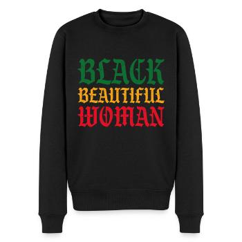 Belle femme noire - Pull Premium bio Homme - noir - Devant - Nico (187cm)