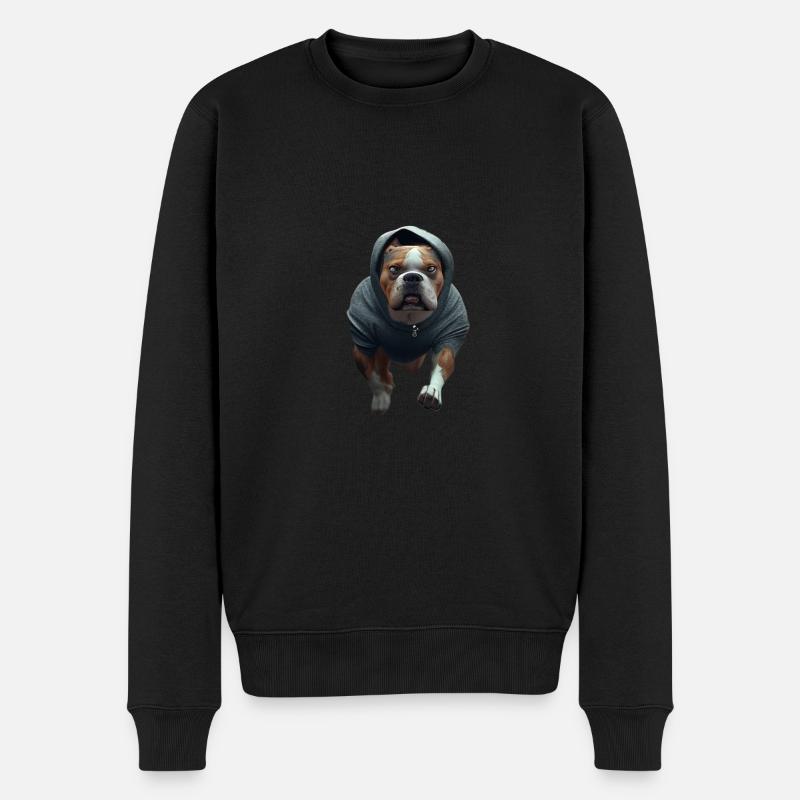 Chien avec sweat à capuche - Pull Premium bio Homme - noir
