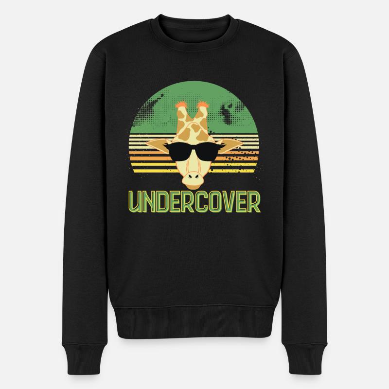 undercover Giraffe Sonnenbrille - Männer Premium Bio Pullover - Schwarz