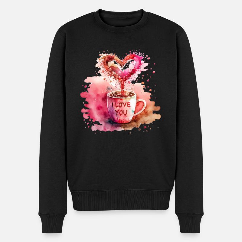 Je t’aime Saint-Valentin - Pull Premium bio Homme - noir