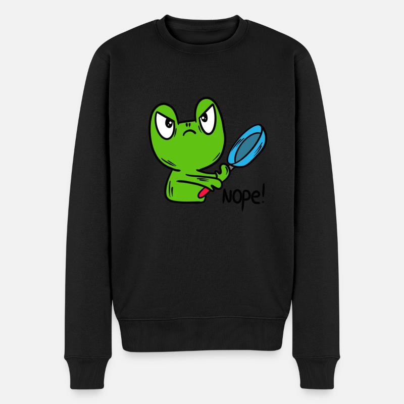 Witziger Frosch, Kröte - Männer Premium Bio Pullover - Schwarz
