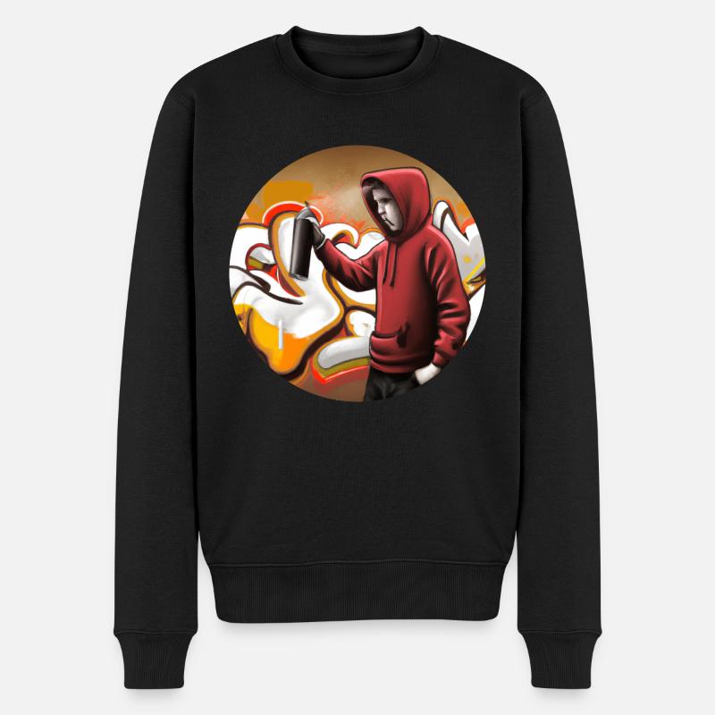 Spayer - Grafitti - Männer Premium Bio Pullover - Schwarz