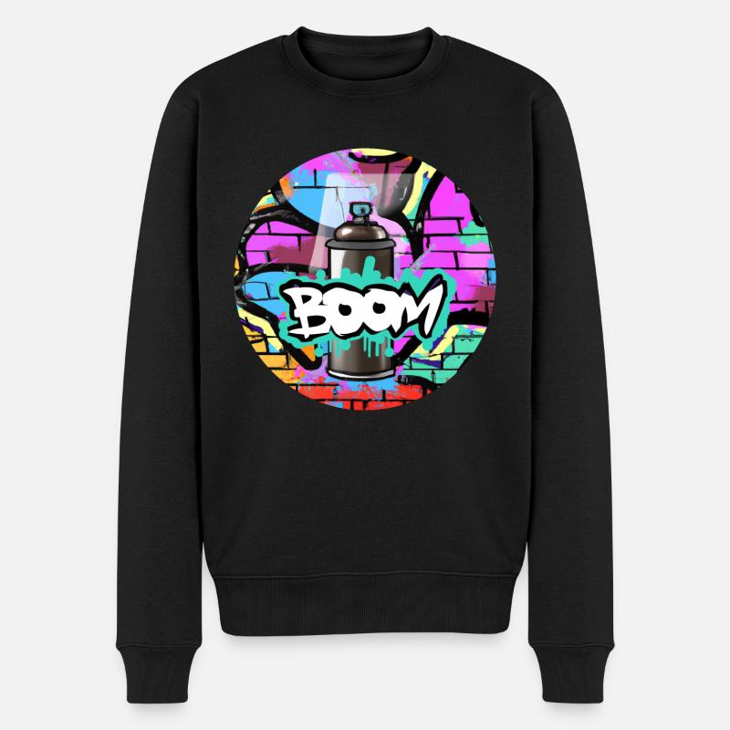 Grafitti Boom Spraydose - Männer Premium Bio Pullover - Schwarz