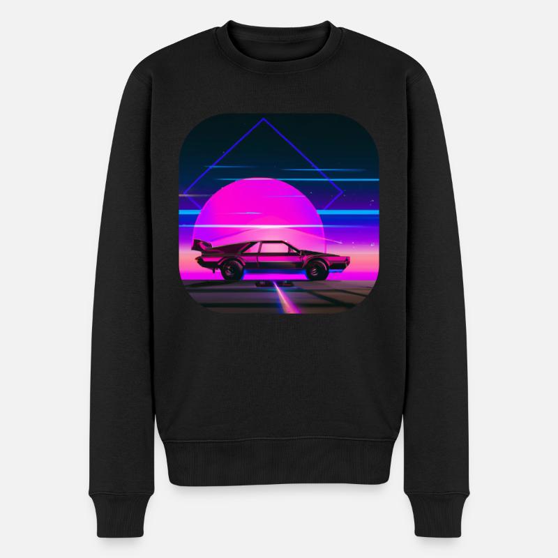 Retour aux années 80 | Synthwave - Pull Premium bio Homme - noir