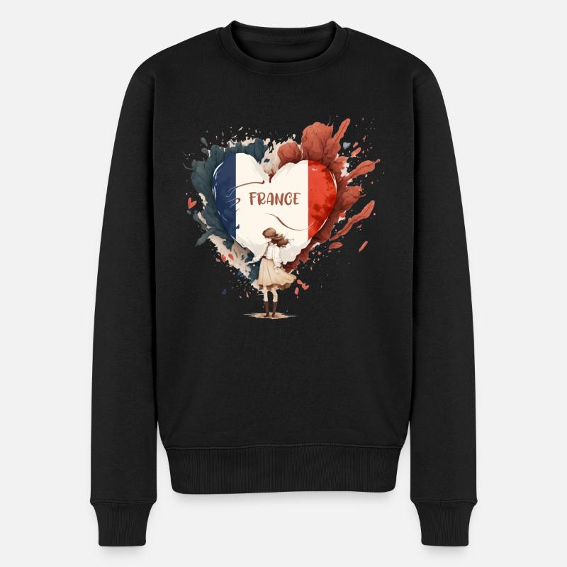 LIEBE FRANZÖSISCH - Männer Premium Bio Pullover - Schwarz