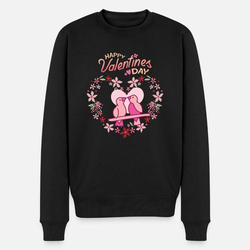 Happy Valentines Day - Männer Premium Bio Pullover - Schwarz