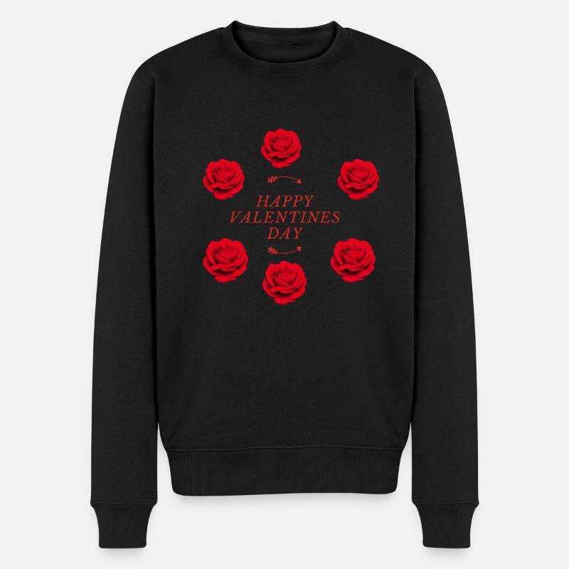 Rote Rosen - Männer Premium Bio Pullover - Schwarz
