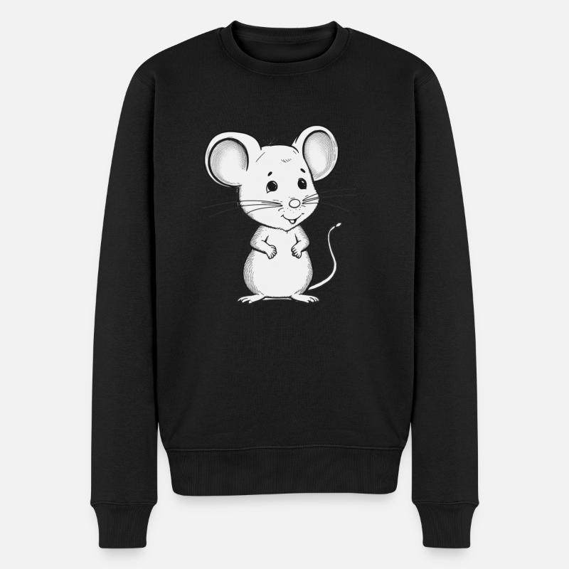 Petite souris - mignonne et curieuse - Pull Premium bio Homme - noir