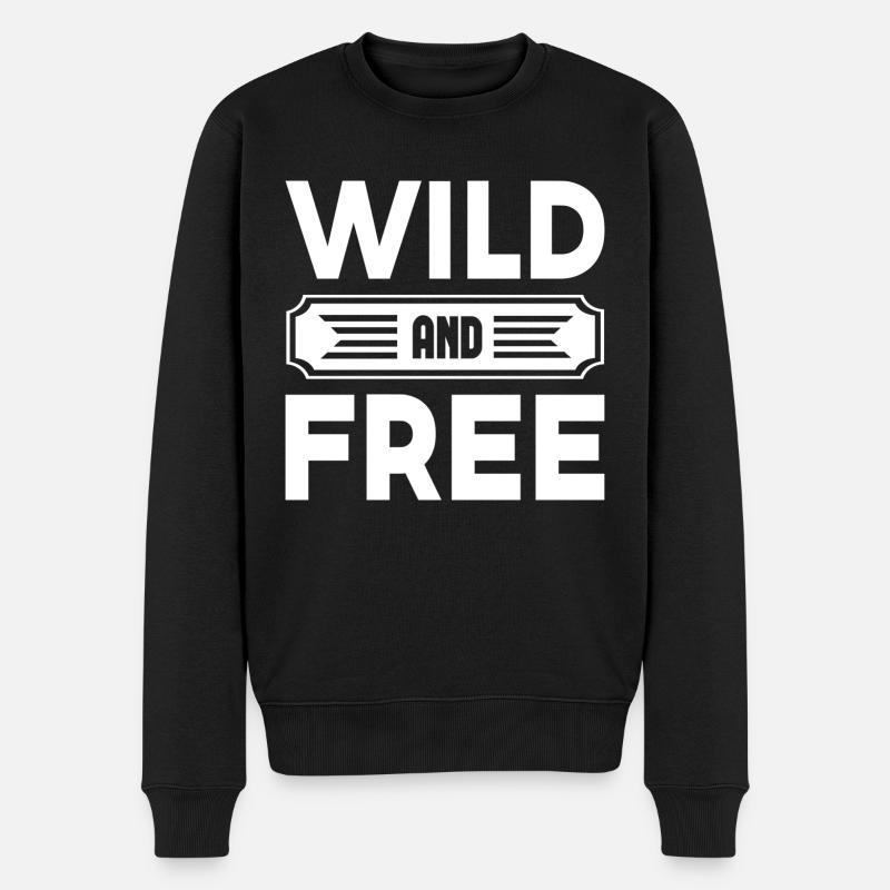 Wild And Free - Männer Premium Bio Pullover - Schwarz