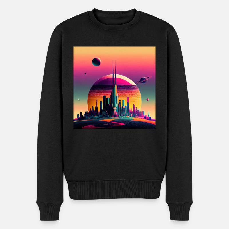 Kolonisation des Saturn - Männer Premium Bio Pullover - Schwarz