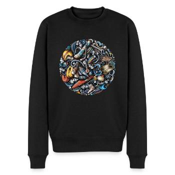Wintersport - Männer Premium Bio Pullover - Schwarz - Vorne - Nico (187cm)