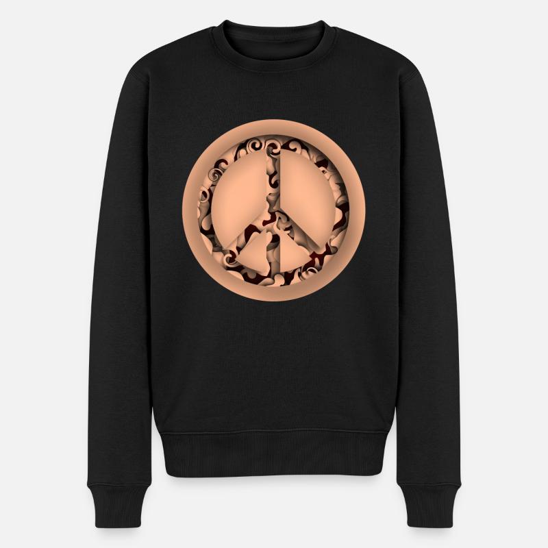 Infinity Peace - Frieden 3D Papercut Design - Männer Premium Bio Pullover - Schwarz