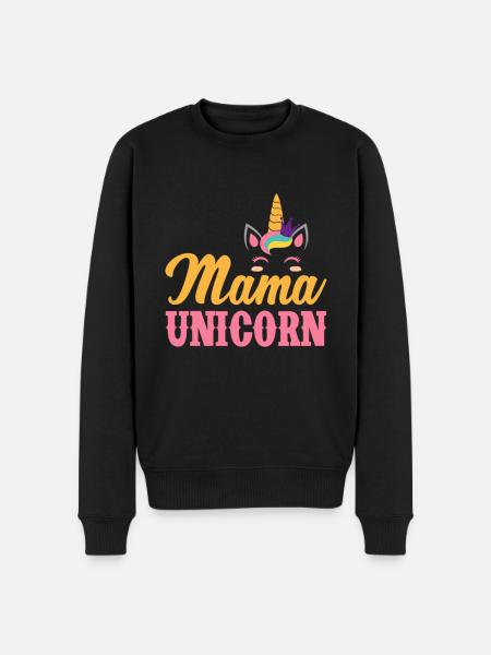 Mama Unicorn - Men's Premium Organic Jumper - black