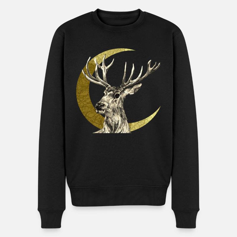 Cerf - Pull Premium bio Homme - noir