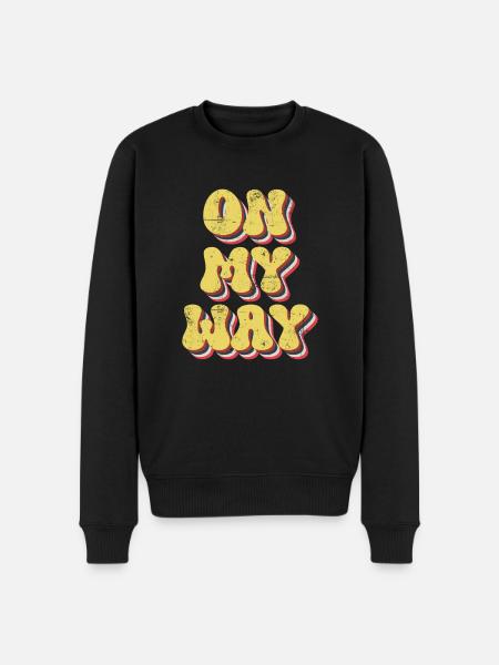 On my Way - Männer Premium Bio Pullover - Schwarz