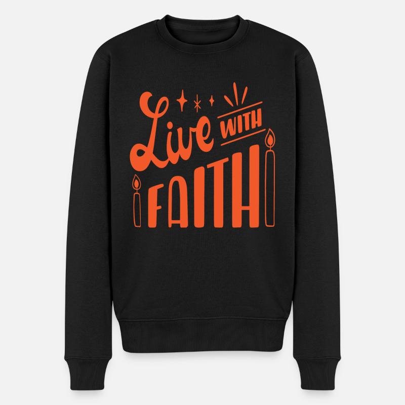 Vivre avec foi - Pull Premium bio Homme - noir