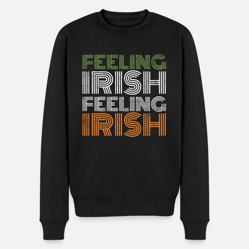 Feeling Irish Retro - Männer Premium Bio Pullover - Schwarz