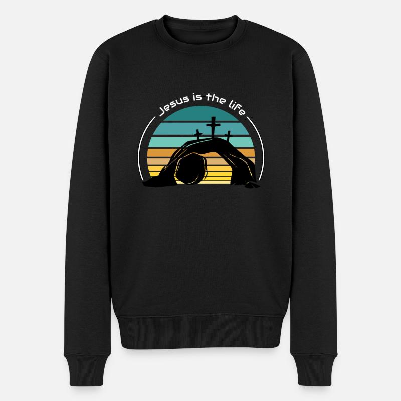 Jésus est la vie - Pull Premium bio Homme - noir