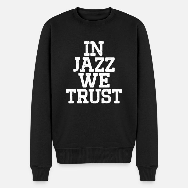 In Jazz we Trust - Männer Premium Bio Pullover - Schwarz