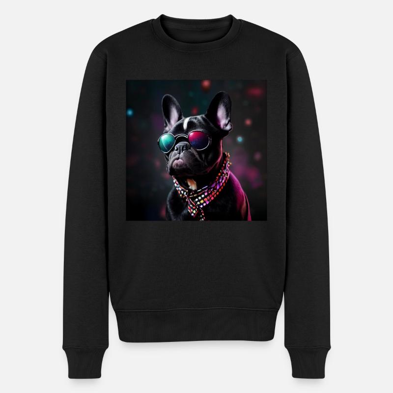 Bouledogue français « Disco Fever » - Pull Premium bio Homme - noir