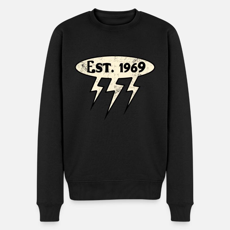 1969 Geburtsjahr Retro - Männer Premium Bio Pullover - Schwarz