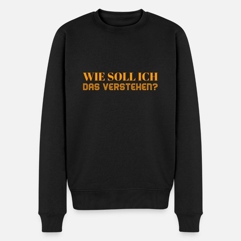 Erkläre es mir - Männer Premium Bio Pullover - Schwarz