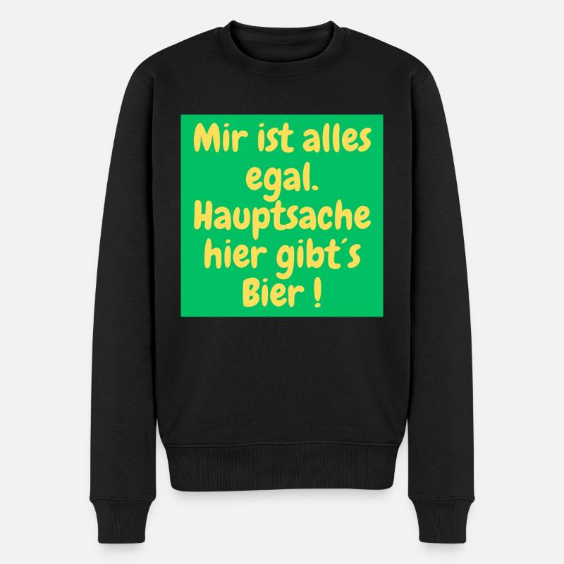 Mir ist alles egal - Männer Premium Bio Pullover - Schwarz