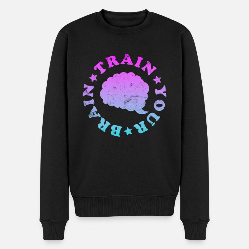 Train your Brain - Männer Premium Bio Pullover - Schwarz