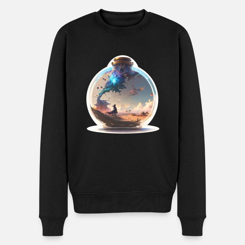 Paysage en bouteille - Pull Premium bio Homme - noir