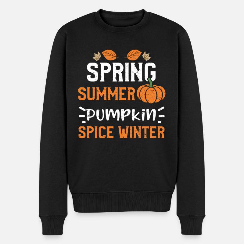 Printemps Eté Citrouille Spice Hiver - Pull Premium bio Homme - noir