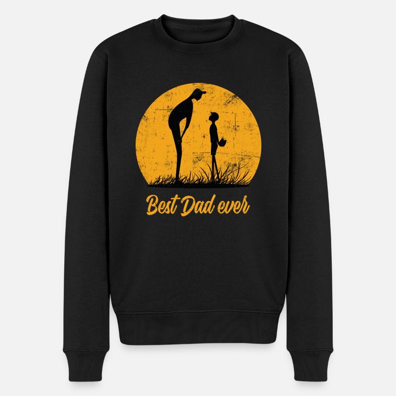 Best Dad ever - Männer Premium Bio Pullover - Schwarz