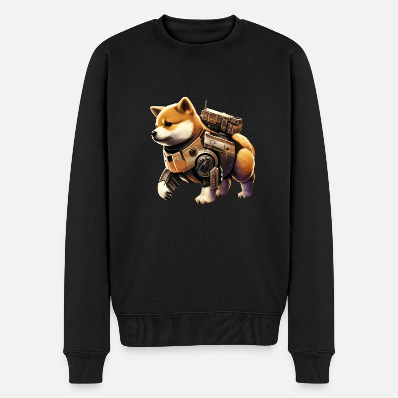 Shiba Inu Stil Mecha zu süß, Illustration ja - Männer Premium Bio Pullover - Schwarz