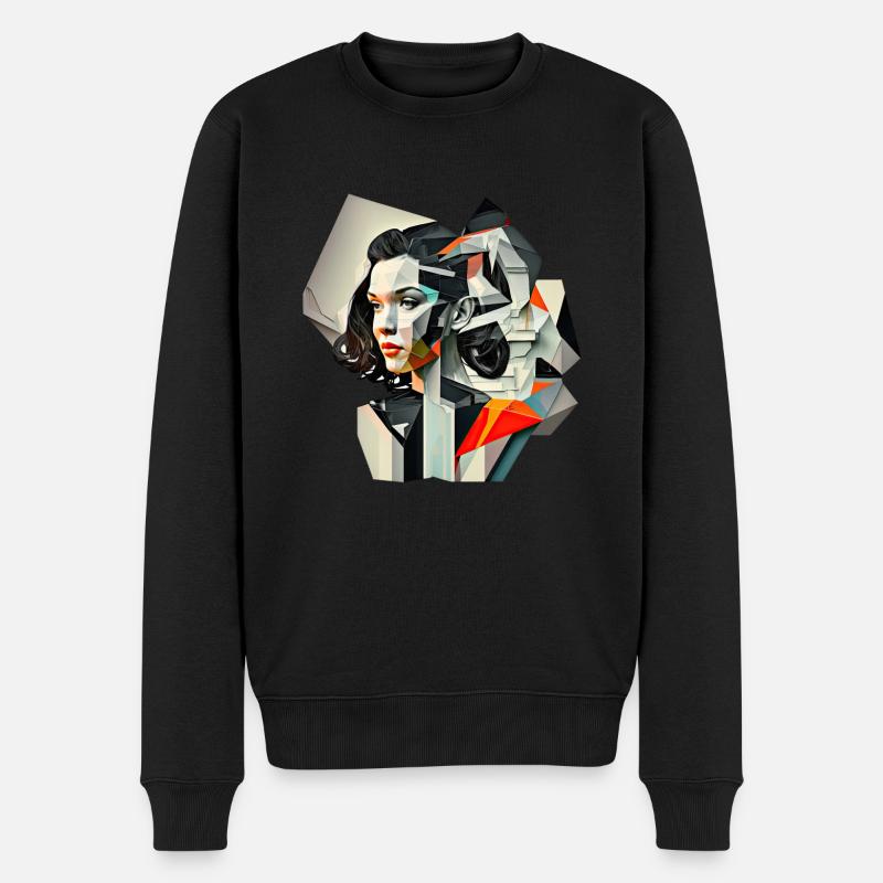 Retro Flash No33 - Männer Premium Bio Pullover - Schwarz