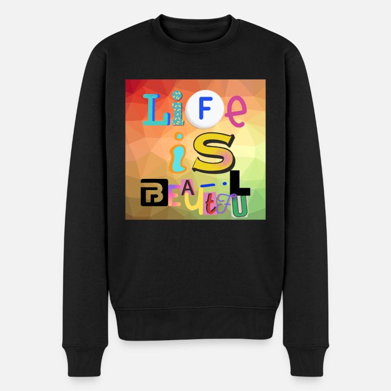 La vie est belle - Pull Premium bio Homme - noir