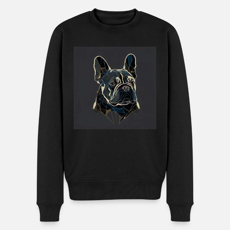 Bouledogue français, Couleurs, Polygone Design - Pull Premium bio Homme - noir