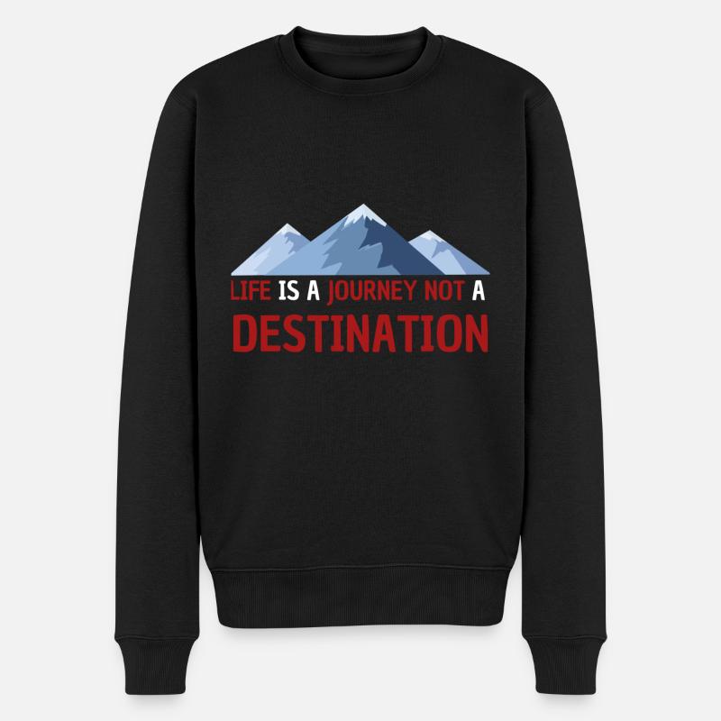 Destination - Männer Premium Bio Pullover - Schwarz