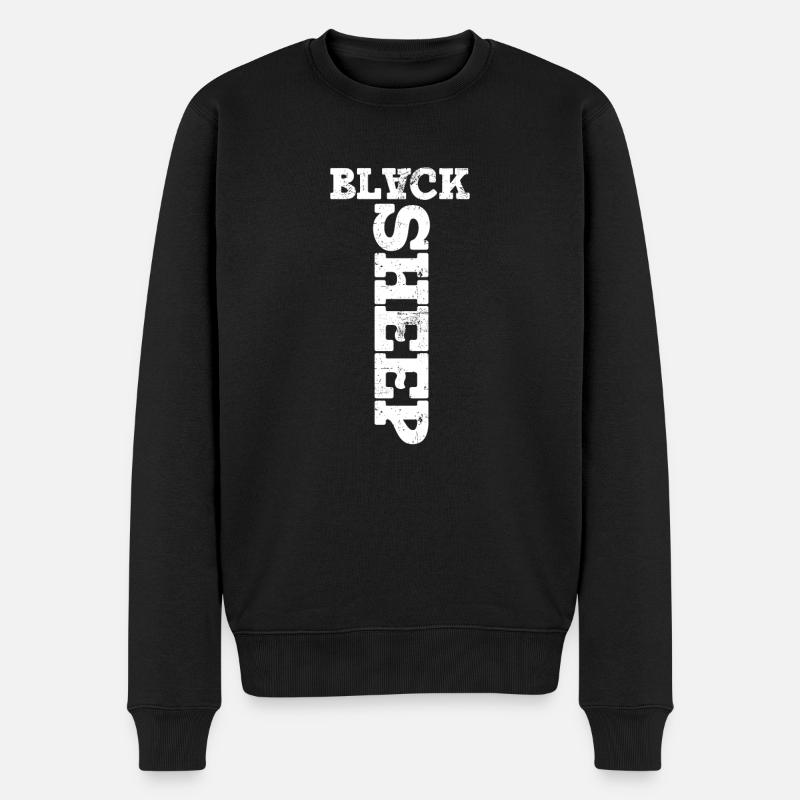 Black Sheep Retro - Männer Premium Bio Pullover - Schwarz