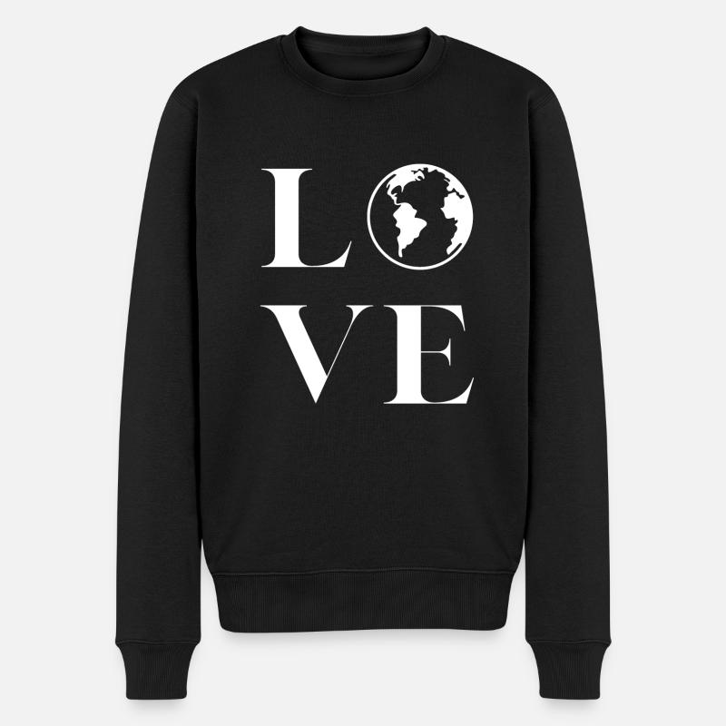 Liebe Umwelt - Männer Premium Bio Pullover - Schwarz