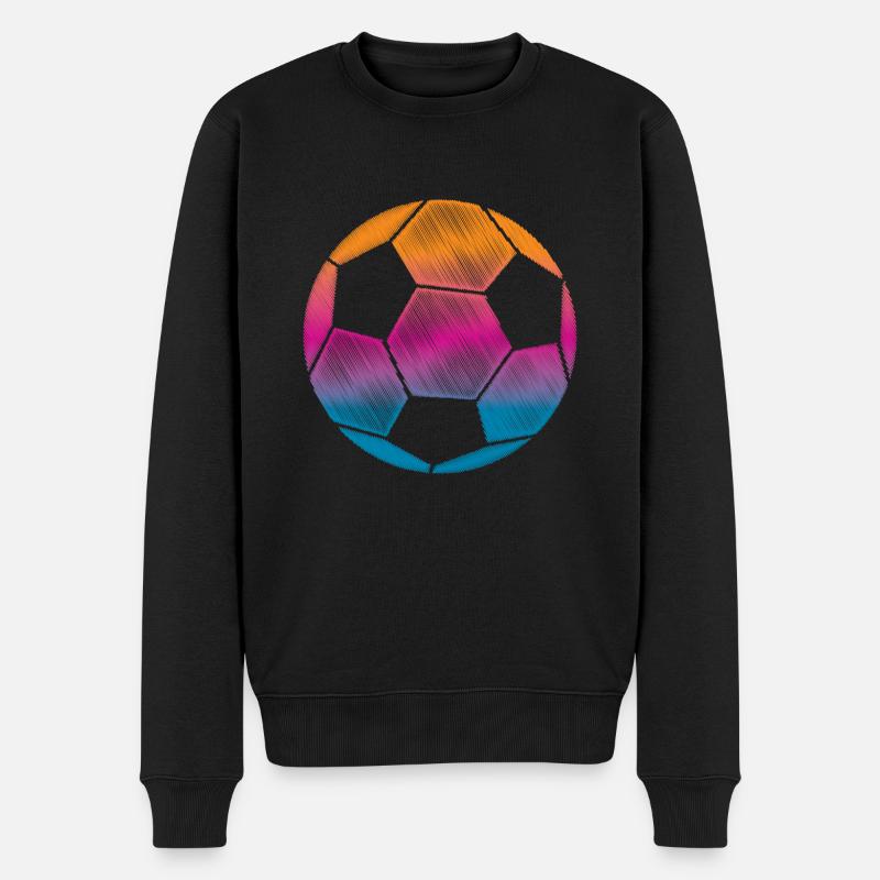 Ball Fussball Silhouette - Männer Premium Bio Pullover - Schwarz