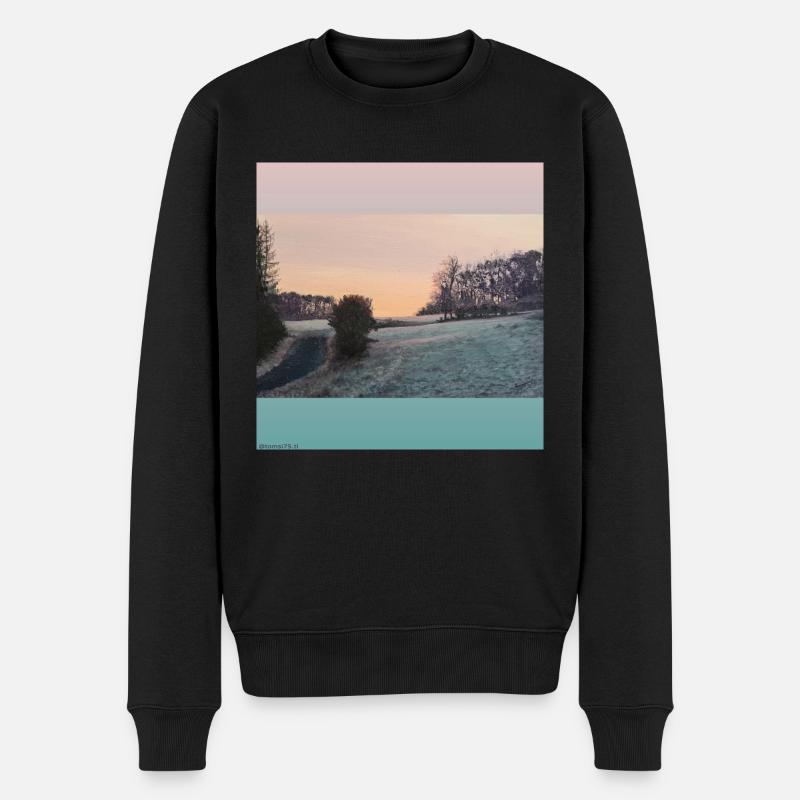 TomSi s NFT Shirts Landscapes in the Sun 1 - Männer Premium Bio Pullover - Schwarz
