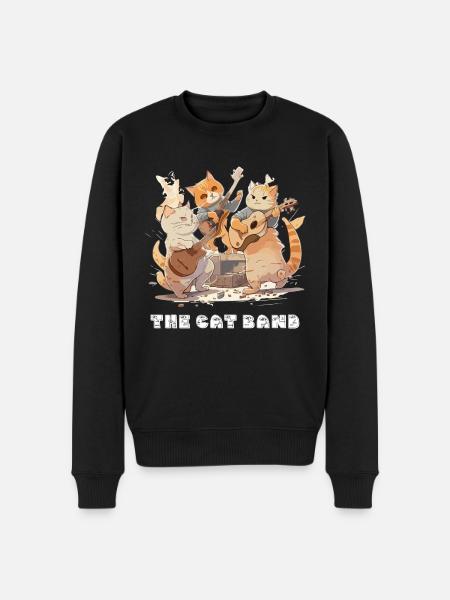 The cat band - Men's Premium Organic Jumper - black