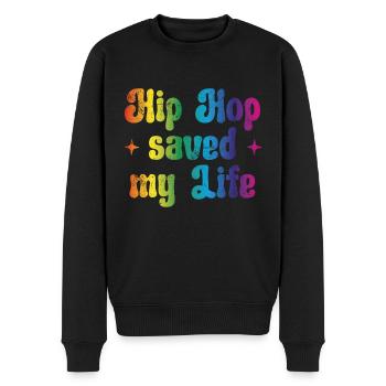 Le hip-hop m’a sauvé la vie - Pull Premium bio Homme - noir - Devant - Nico (187cm)