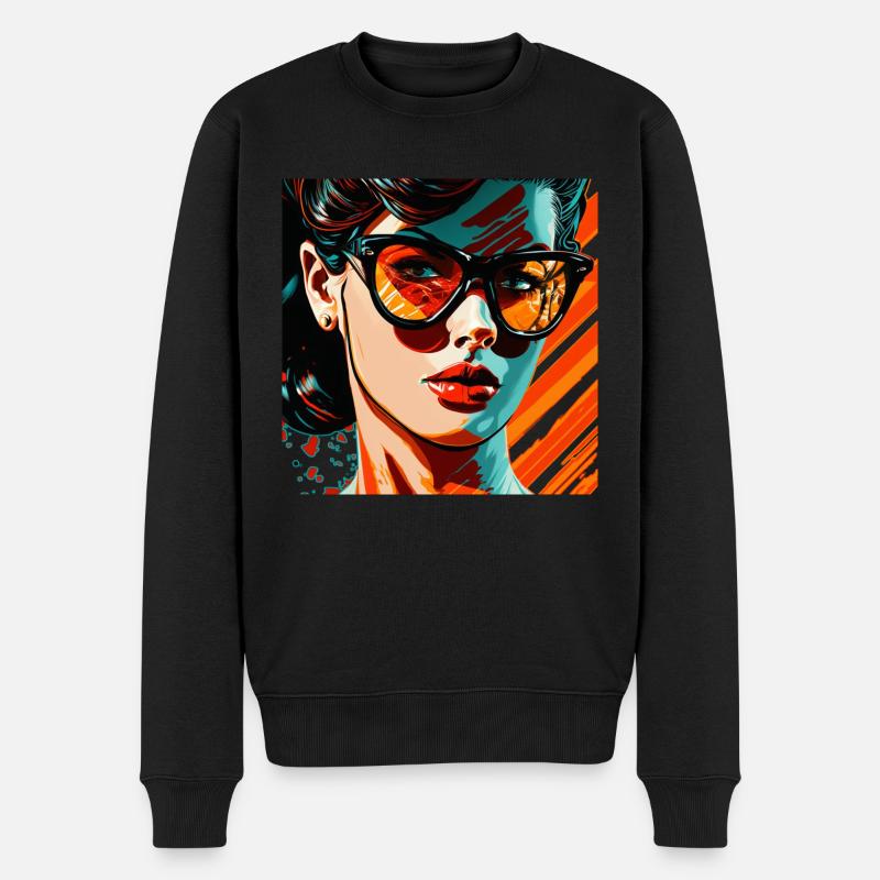Vectorized Woman - Männer Premium Bio Pullover - Schwarz