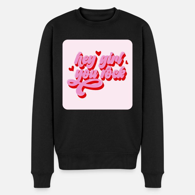 Hé fille, tu es rock - Pull Premium bio Homme - noir