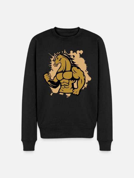 Strong Horse - Men's Premium Organic Jumper - black