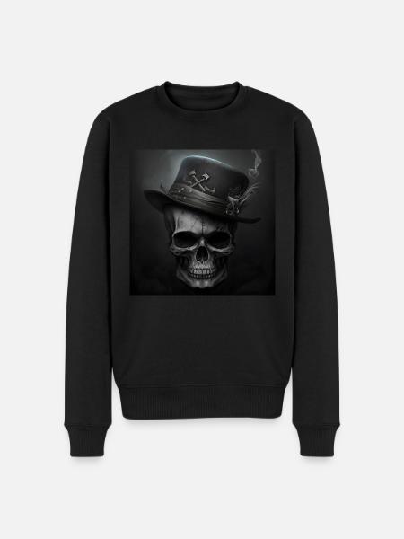 Vintage Black Skull - Men's Premium Organic Jumper - black