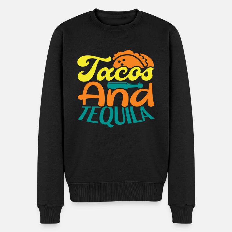 Tacos And Tequila - Männer Premium Bio Pullover - Schwarz
